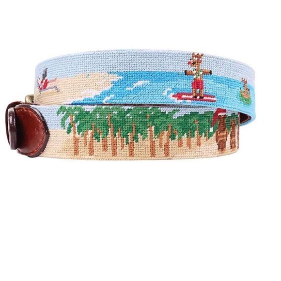 Tropical Christmas Needlepoint Belt by Smathers & Branson - NWT - Size 32 main image 6